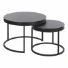 Bijzettafel SL2303  Ø76xH45,5cm/Ø56xH38,5cm - decor & metaal- nox