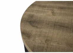 Bijzettafel SL2303 Ø76xH45,5cm/Ø56xH38,5cm - decor & metaal - tropix set van 2