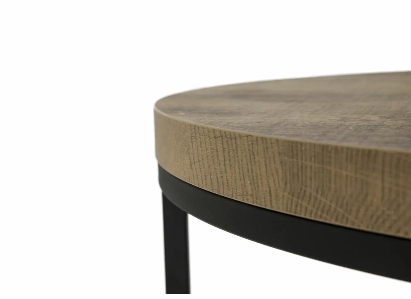 Bijzettafel SL2303 Ø76xH45,5cm/Ø56xH38,5cm - decor & metaal - tropix set van 2