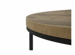 Bijzettafel SL2303 Ø76xH45,5cm/Ø56xH38,5cm - decor & metaal - tropix set van 2