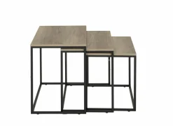 Bijzettafel Victorius 55x40cm - melamine - bruin set van 3