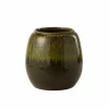 Bloempot H36cm - keramiek - olijfgroen