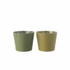 Bloempot H15cm - kunststof & papier - groen