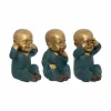 Boeddha beeld Sagesse Jiling H21cm set van 3