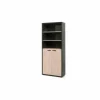 Boekenkast Capo 2 90x40x216cm - melamine - kastanje & zwart