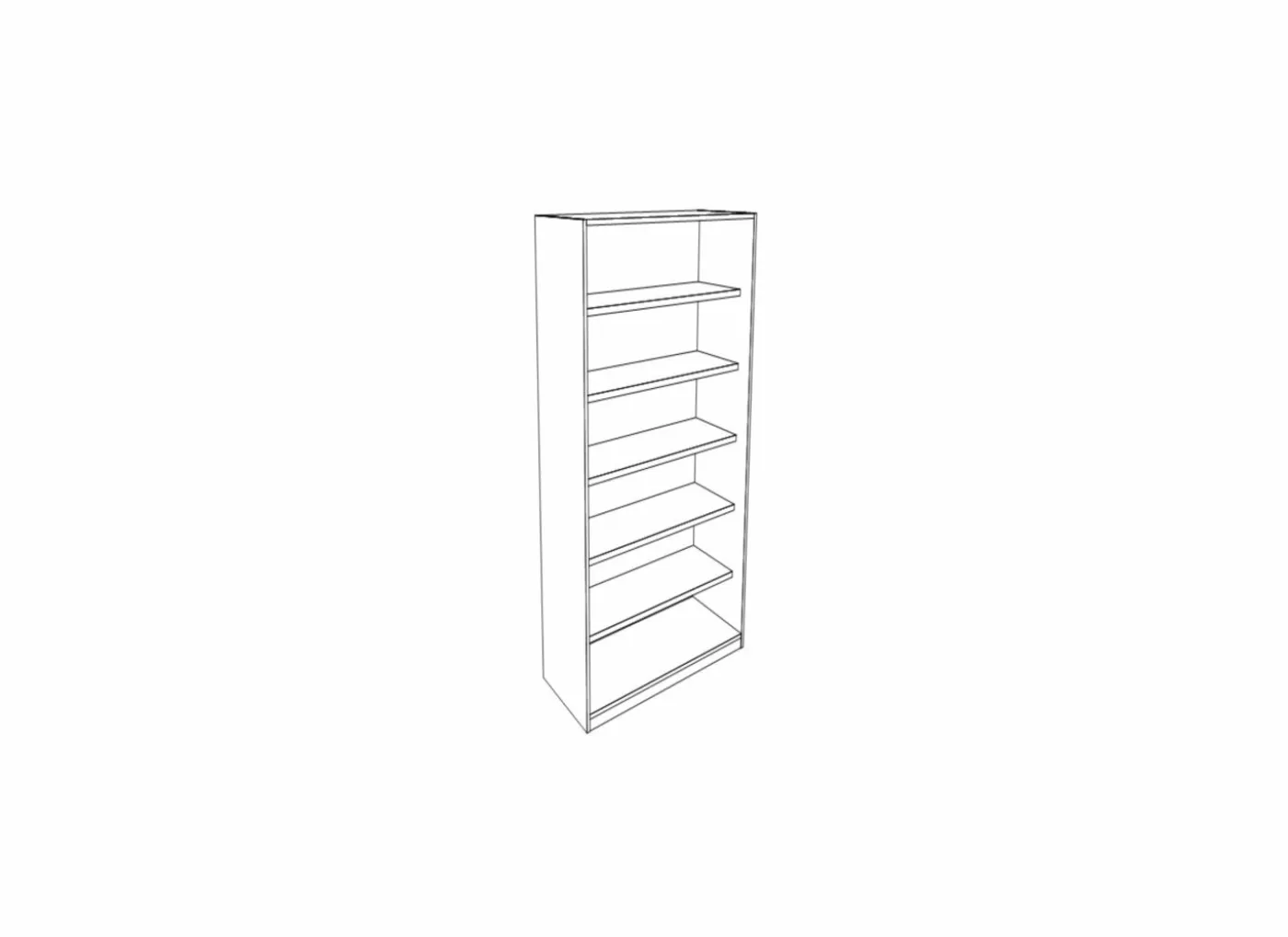 Boekenkast Pronto 2 90x216x40cm - melamine - sherman grijs