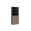 Boekenkast Pronto 90x40x216cm - melamine - bruin & zwart
