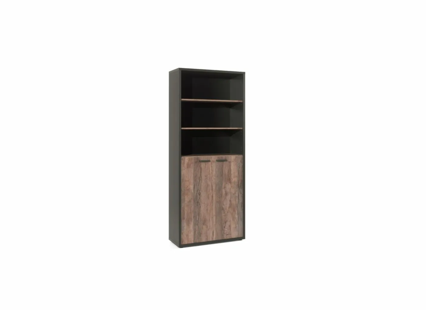 Boekenkast Pronto 90x40x216cm - melamine - bruin & zwart