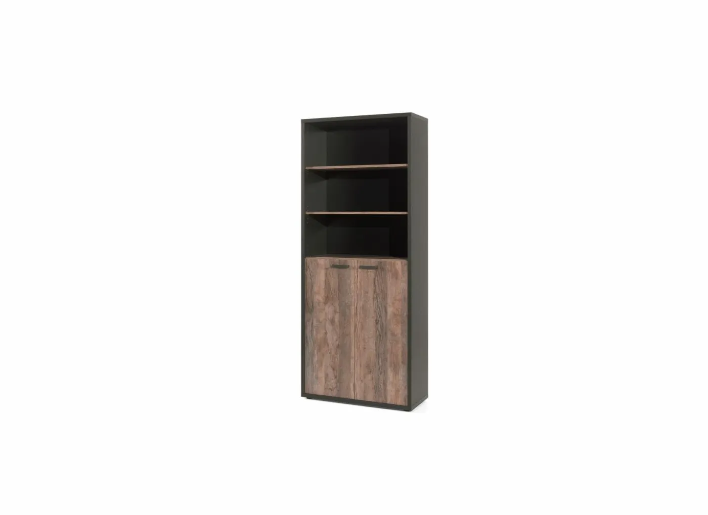 Boekenkast Pronto 90x40x216cm - melamine - bruin & zwart