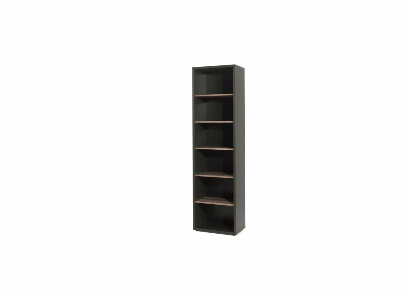 Boekenkast Pronto 60x40x216cm - melamine - bruin & zwart