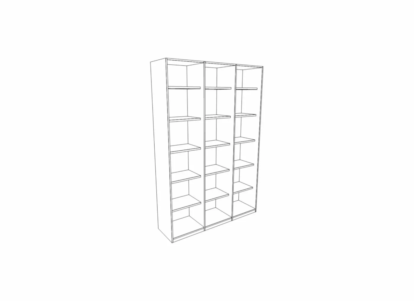 Boekenkast Rio 160x40x222cm - melamine - lente eik