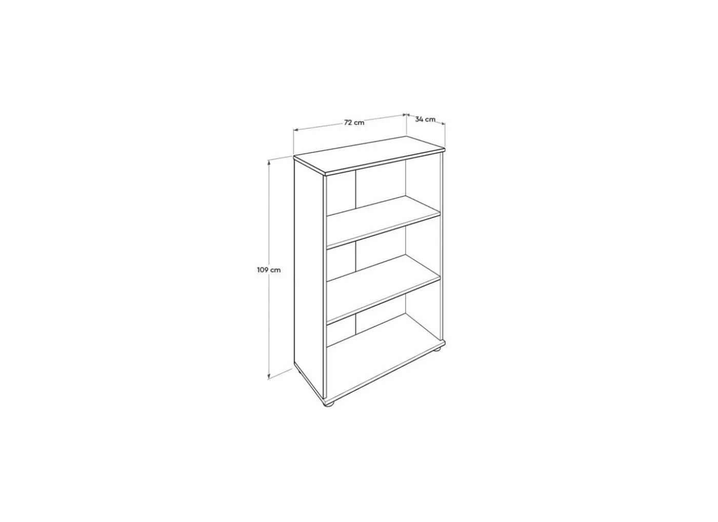 Boekenrek Merida 72x34x109cm - melamine - tori bruin