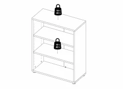 Boekenrek Prima 89x40x113cm - decor - eik