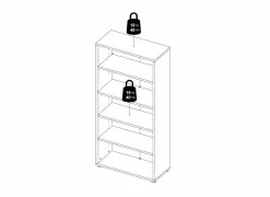Boekenrek Prima 89x40x186cm - decor - eik