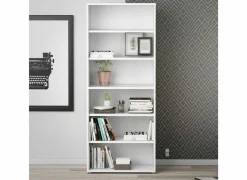 Boekenrek Prima 89x40x222cm - decor - wit