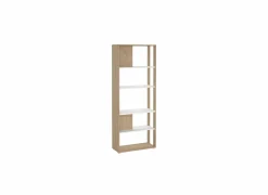 Boekenrek Sign 80x35x205cm - decor - jackson hickory bruin & wit