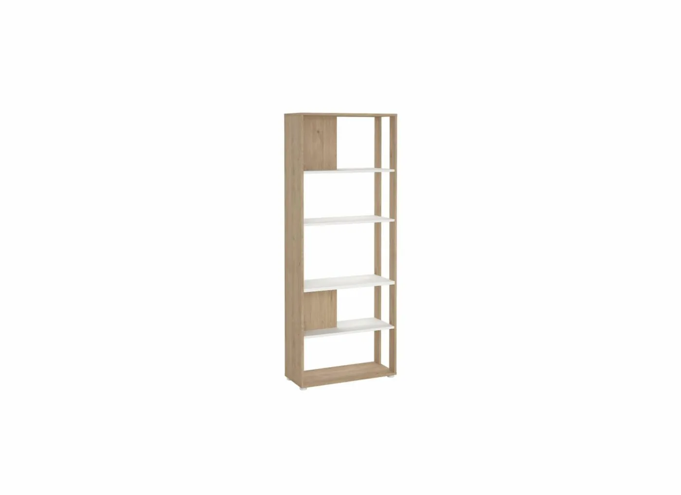 Boekenrek Sign 80x35x205cm - decor - jackson hickory bruin & wit