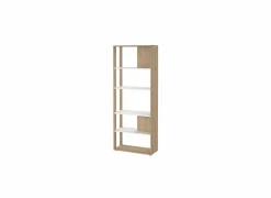 Boekenrek Sign 80x35x205cm - decor - jackson hickory bruin & wit