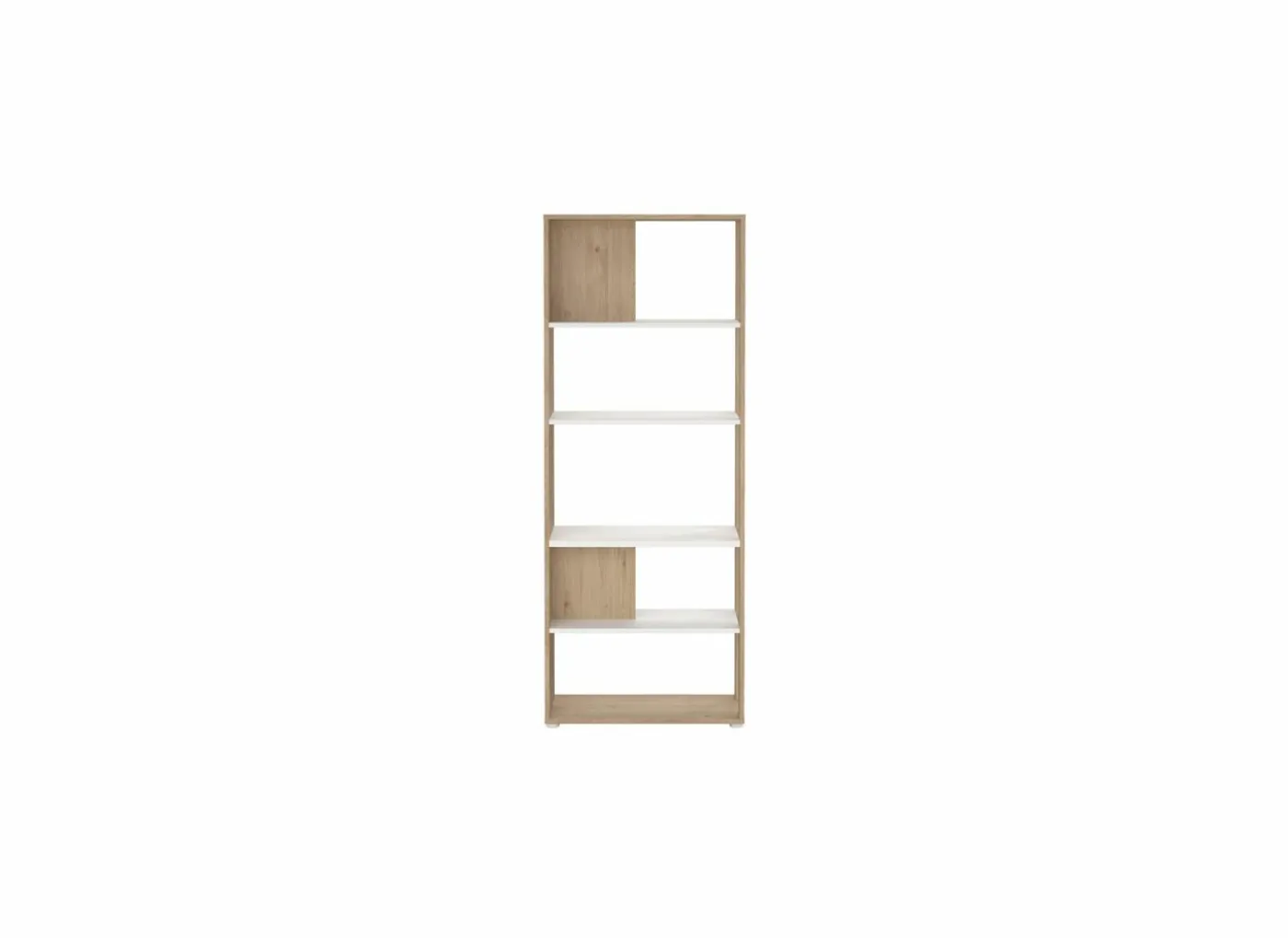 Boekenrek Sign 80x35x205cm - decor - jackson hickory bruin & wit