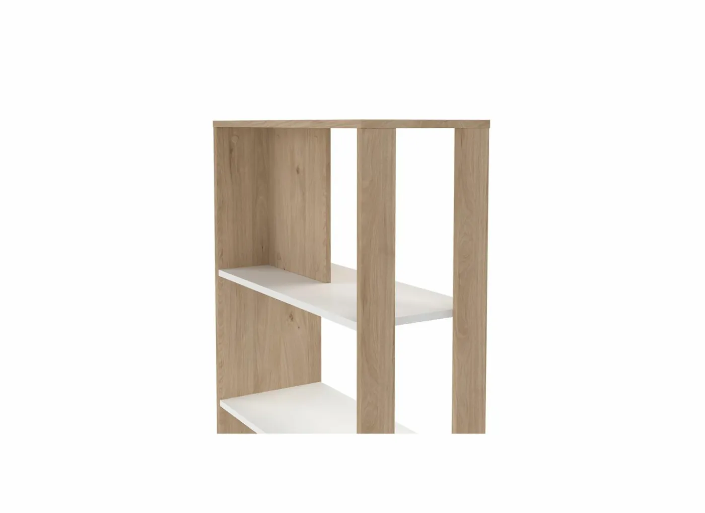Boekenrek Sign 80x35x205cm - decor - jackson hickory bruin & wit