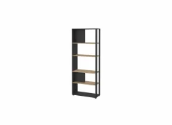 Boekenrek Sign 80x35x205cm - decor - jackson hickory bruin & matt grijs