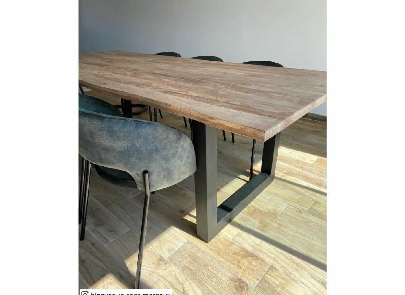 Boomstamtafel Scarface 240x110cm - sheesham massief - naturel