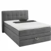 Boxspring Amy 140x200cm - stof - grijs met opbergruimte
