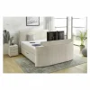 Boxspring Belair Max 180x200cm - stof - beige met tv-lift en opbergruimte