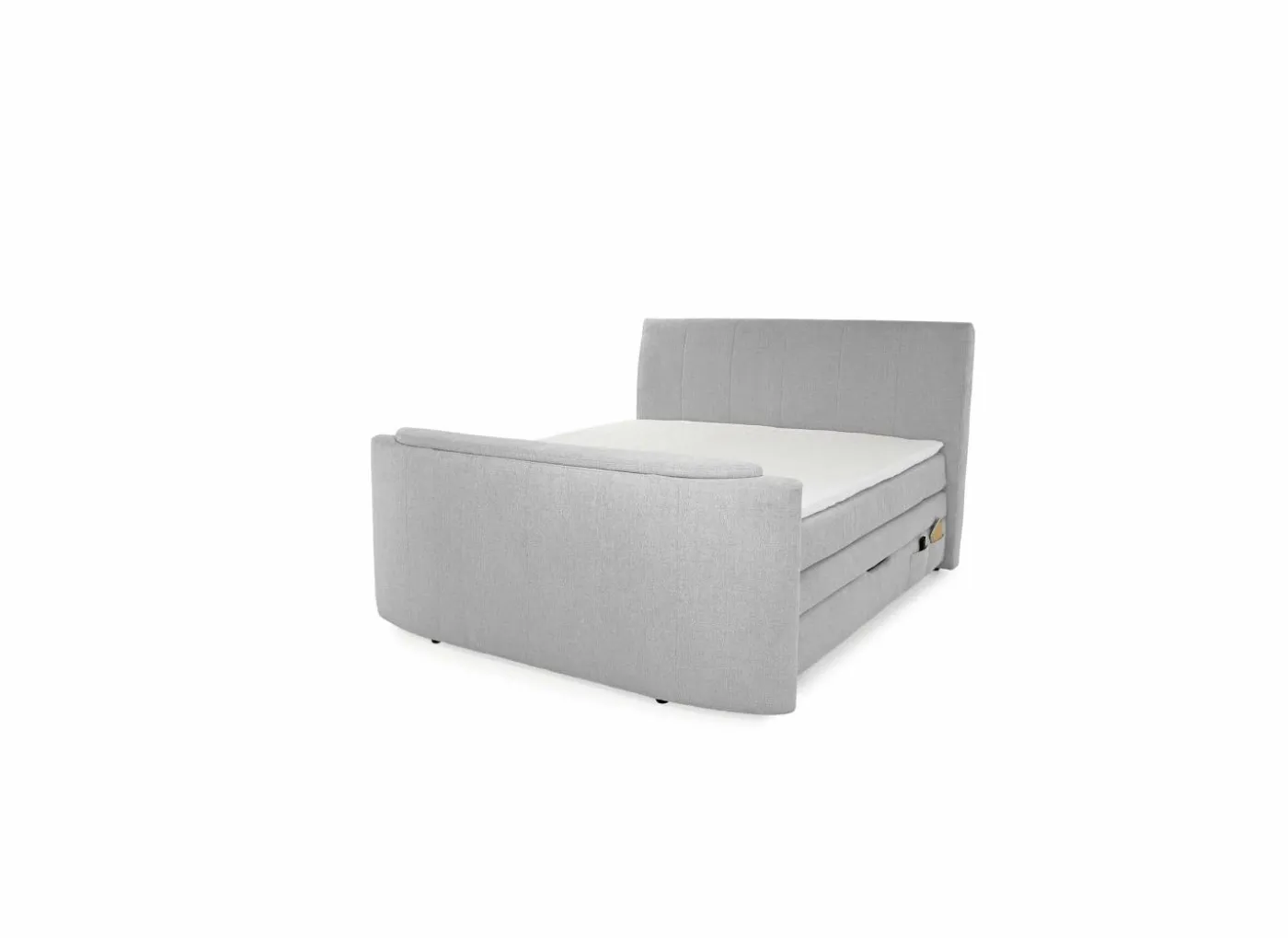 Boxspring Belair Normal 180x200cm - stof - lichtgrijs met tv-lift en opbergruimte
