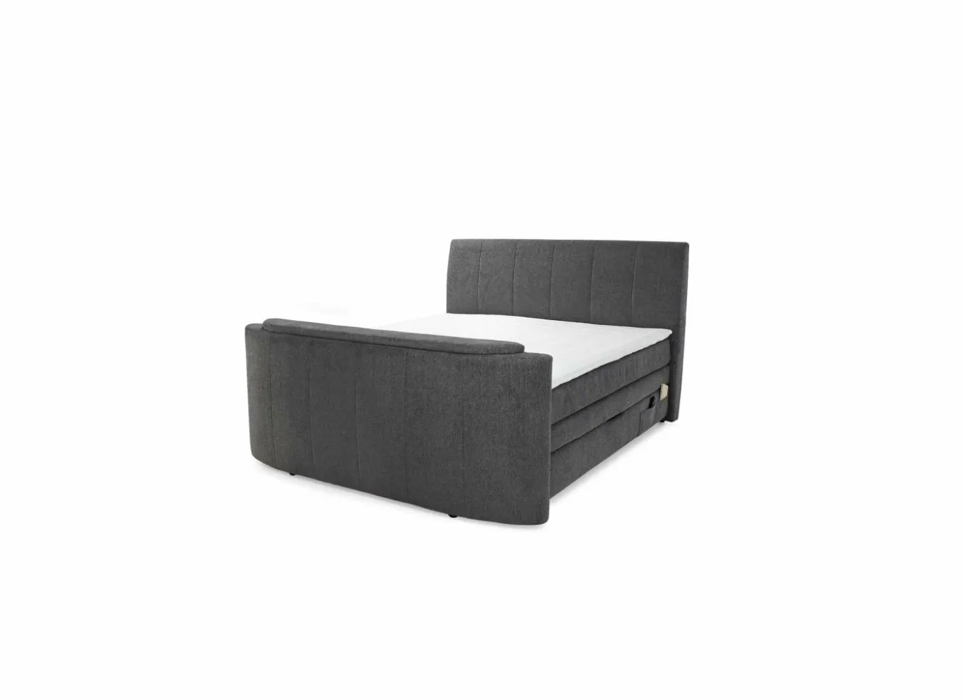 Boxspring Belair Normal 180x200cm - stof - antraciet met tv-lift en opbergruimte