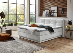 Boxspring BX2110 Portage 160x200cm  - stof - ecru met opbergruimte