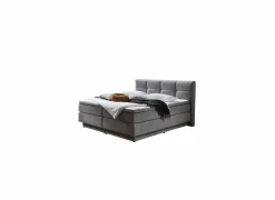 Boxspring BX2110 Portage 180x200cm - stof - middengrijs met opbergruimte