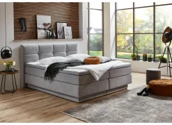 Boxspring BX2110 Portage 180x200cm - stof - lichtgrijs met opbergruimte