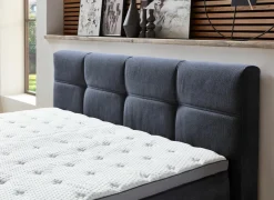 Boxspring BX2110 Portage 160x200cm - stof - grijsblauw met opbergruimte