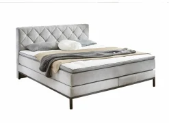 Boxspring BX2180 Rockaway 160x200cm - stof - grijs