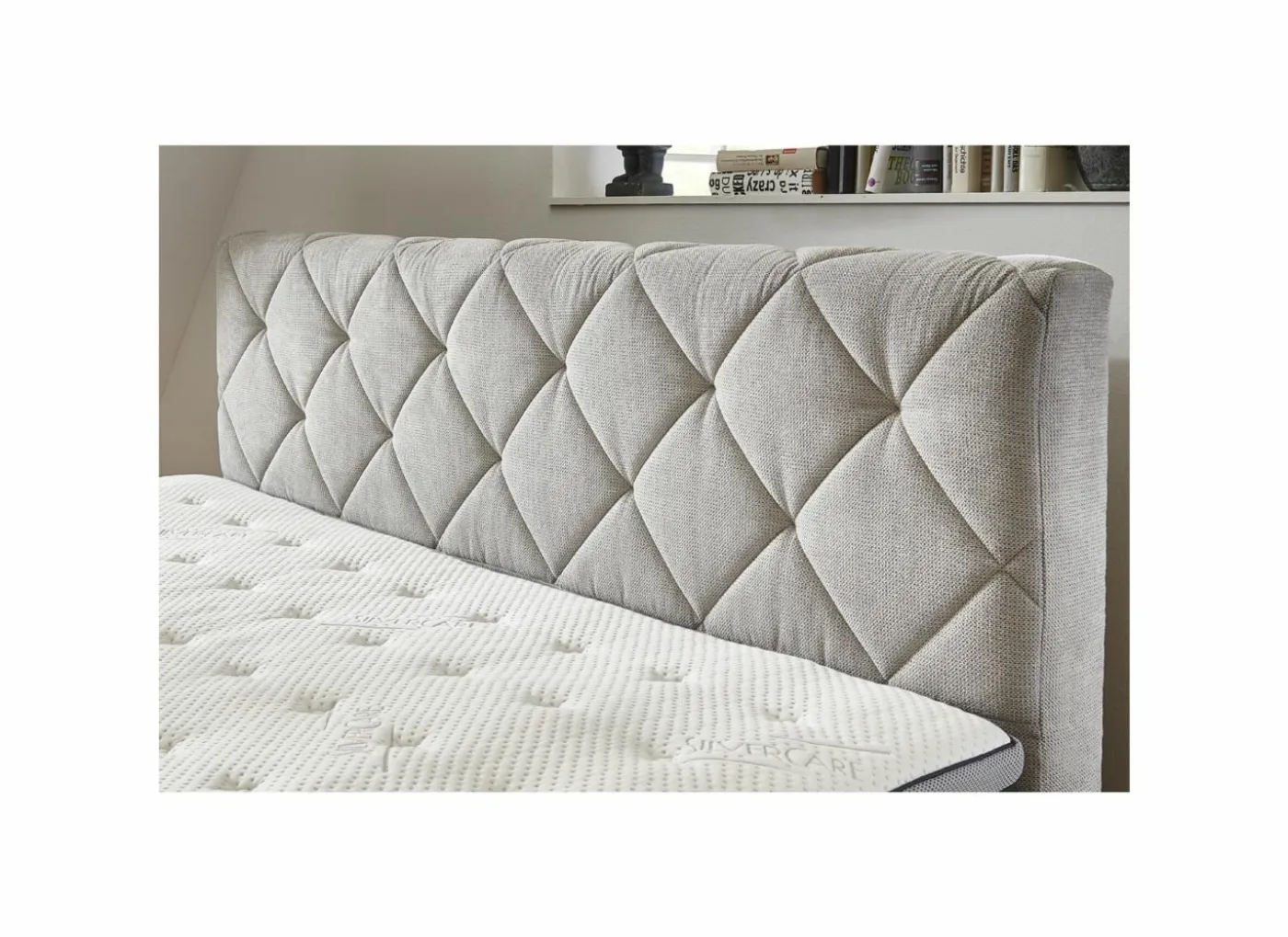 Boxspring BX2180 Rockaway 160x200cm - stof - grijs