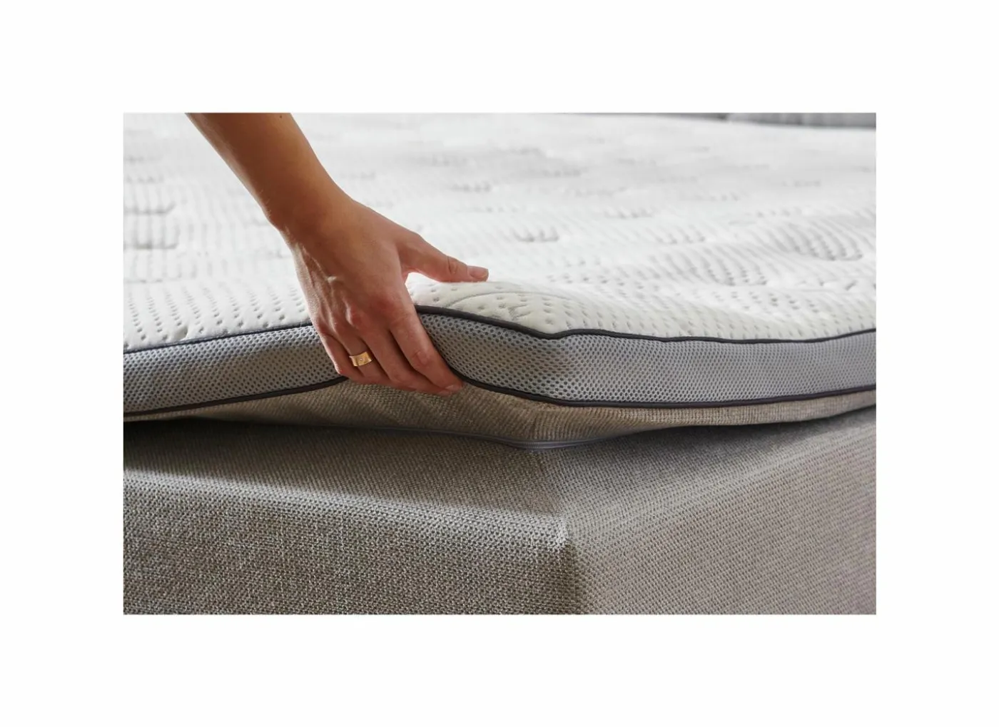 Boxspring BX2180 Rockaway 160x200cm - stof - grijs