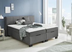 Boxspring BX1620 180x200cm - stof - antraciet met opbergruimte