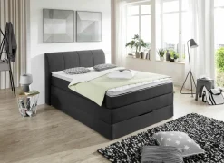 Boxspring BX1440  120x200cm - stof - antraciet met opbergruimte