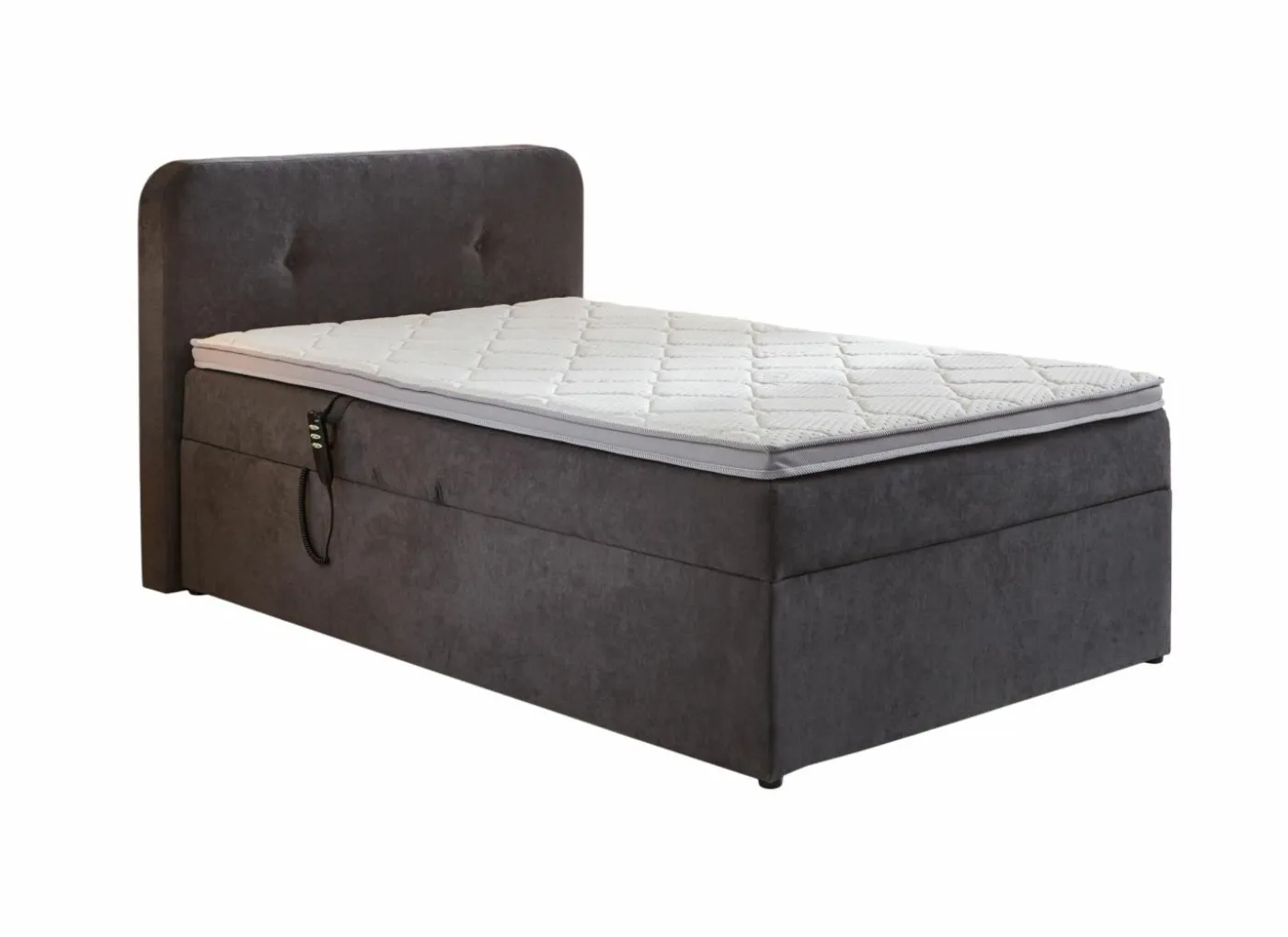 Boxspring BX1880 100x200cm - stof - grijs met opbergruimte