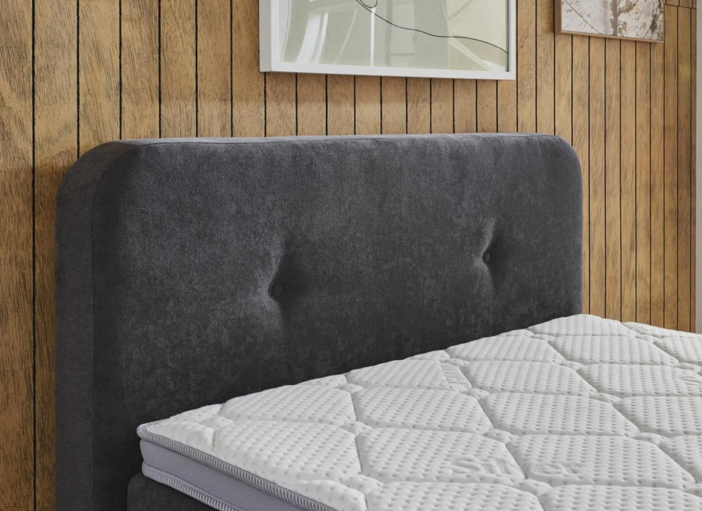 Boxspring BX1880 120x200cm - stof - grijs met opbergruimte