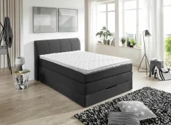 Boxspring BX1440 100x200cm met opbergruimte stof antraciet