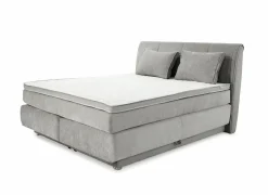 Boxspring Caren Max 160x200cm - stof - grijs met opbergruimte