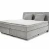 Boxspring Caren Mix 180x200cm - stof - grijs met opbergruimte