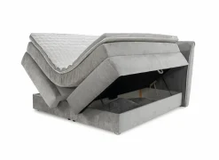 Boxspring Caren Mix 180x200cm - stof - grijs met opbergruimte