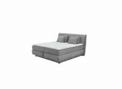 Boxspring Carla Max 180x200cm - stof - micro grijs met opbergruimte