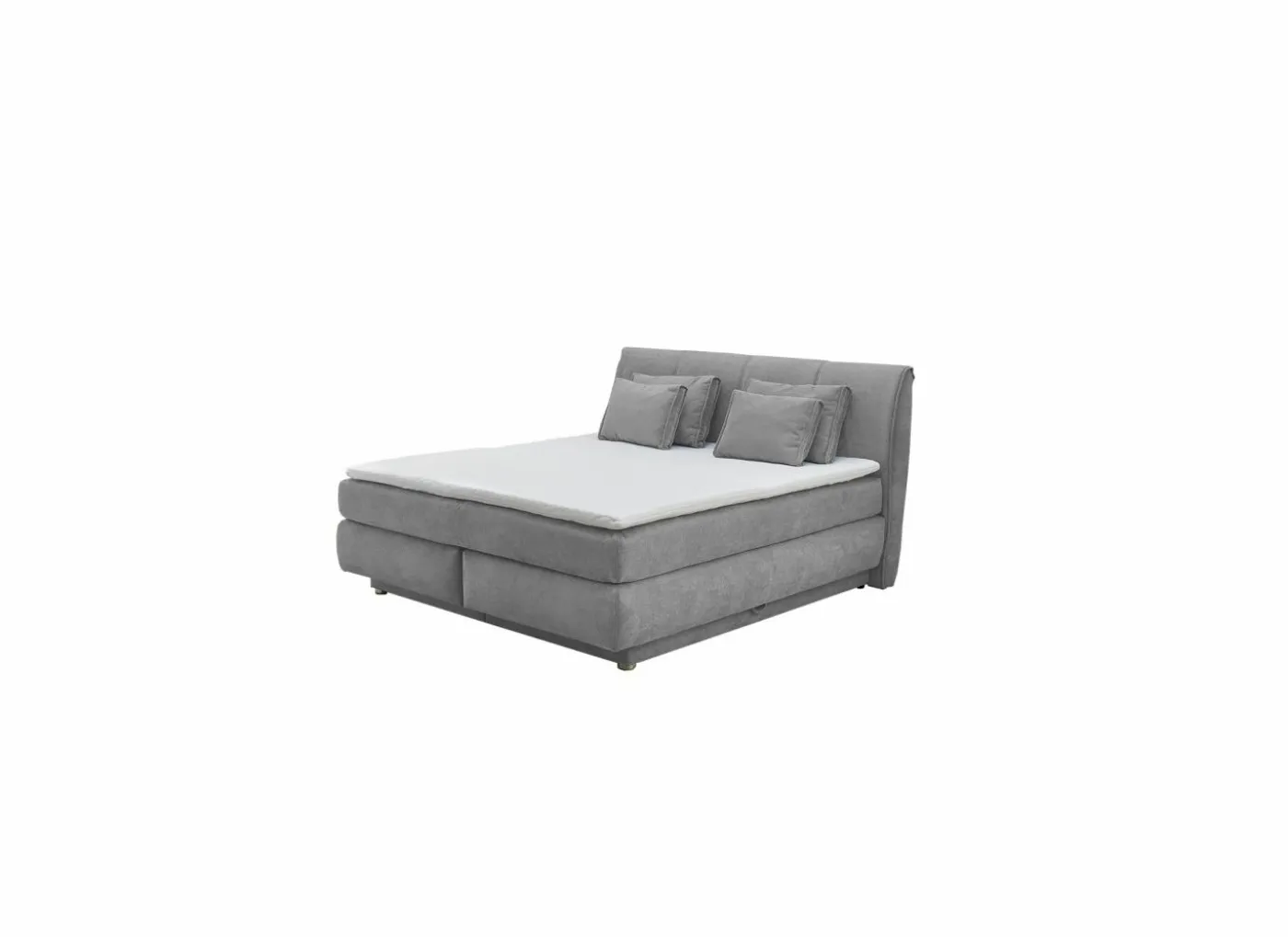 Boxspring Carla Max 180x200cm - stof - micro grijs met opbergruimte