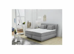 Boxspring Carla Max 180x200cm - stof - micro grijs met opbergruimte