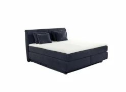 Boxspring Carla Max 180x200cm - stof - micro blauw met opbergruimte
