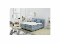 Boxspring Carla Mix 180x200cm - stof - micro lichtblauw met opbergruimte